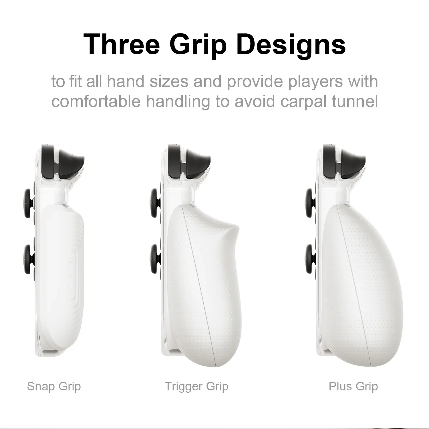 Skull & Co. GripCase OLED dengan Pegangan yang Dapat Diganti Penutup Casing Pelindung Transparan yang Dapat Dock untuk Konsol Nintendo Switch OLED