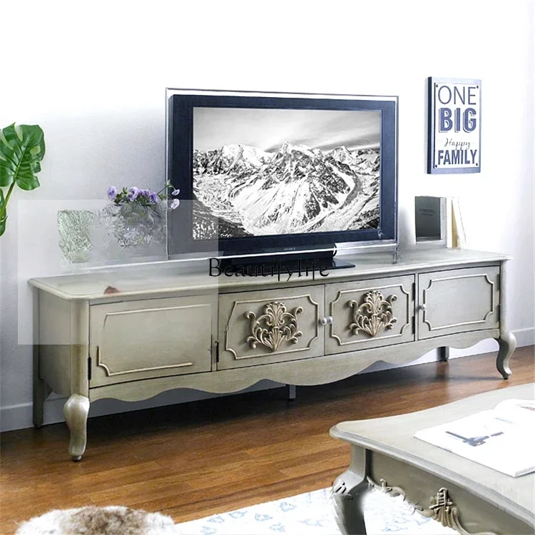 

XX39European neoclassical retro old carved TV cabinet