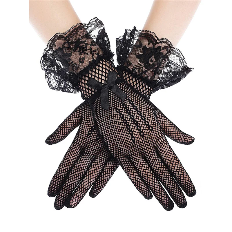 Fashion Women Lace Party Sexy Gloves Full Finger Sunscreen Gloves Girl Mittens Gloves Wedding Dress Accessory Gift Mesh 2025 NEW