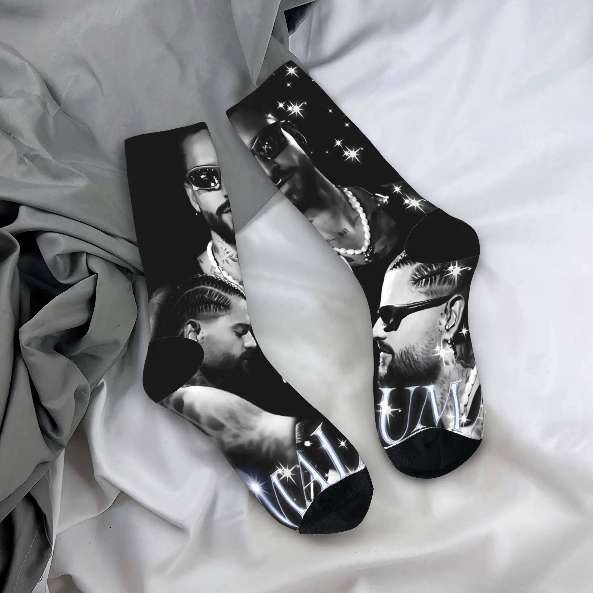 

Чулки Maluma Rapper, мужские носки унисекс, средние мягкие новые носки, осенние противоскользящие дизайнерские носки для скалолазания, подарок на день рождения