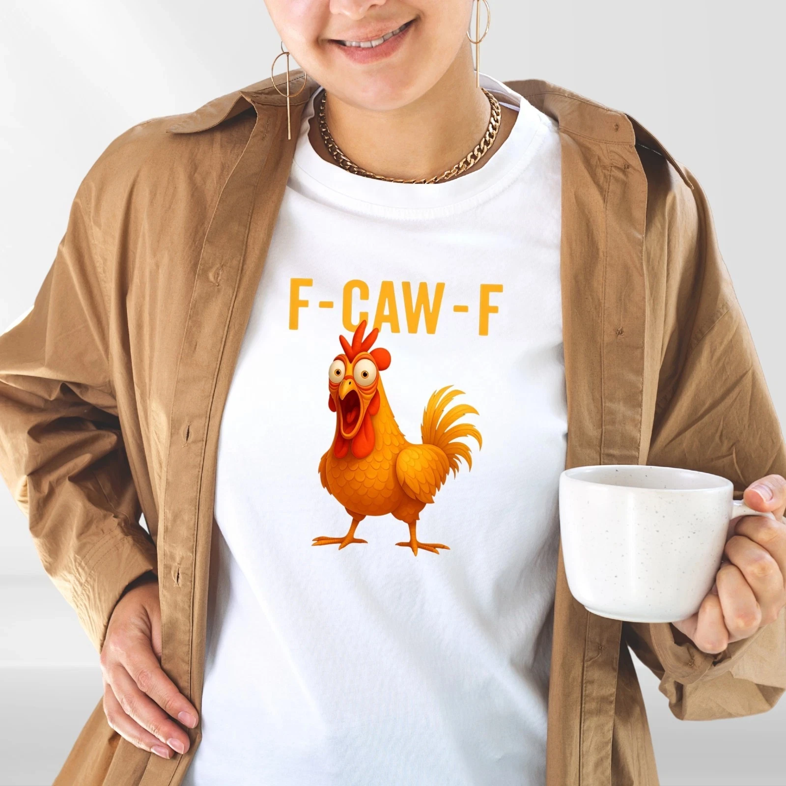 2026 F-Caw-F Funny Chicken T-Shirt Meme Quote Vintage Graphic Printing High-end Luxury Unisex Style Both of Men and Women