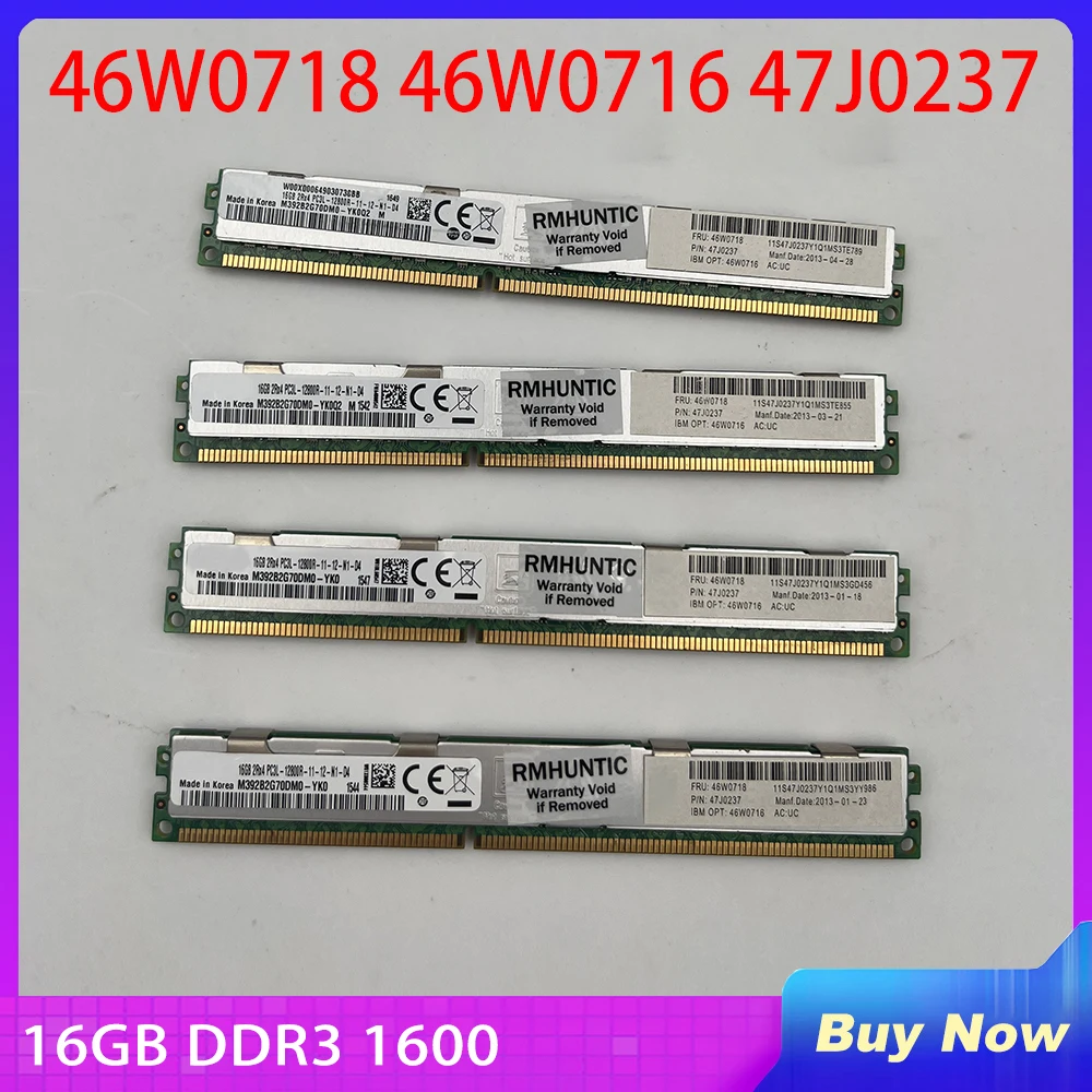 

1 PCS Server Memory For IBM RAM PC3L-12800R 16GB DDR3 1600 VLP 46W0718 46W0716 47J0237