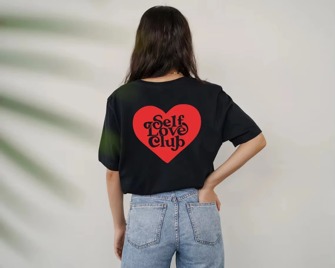 

Skuggnas Self Love Club футболка эстетическая модная рубашка в консервативном стиле футболка для самообслуживания Love Yourself модные хлопковые футболки Прямая доставка