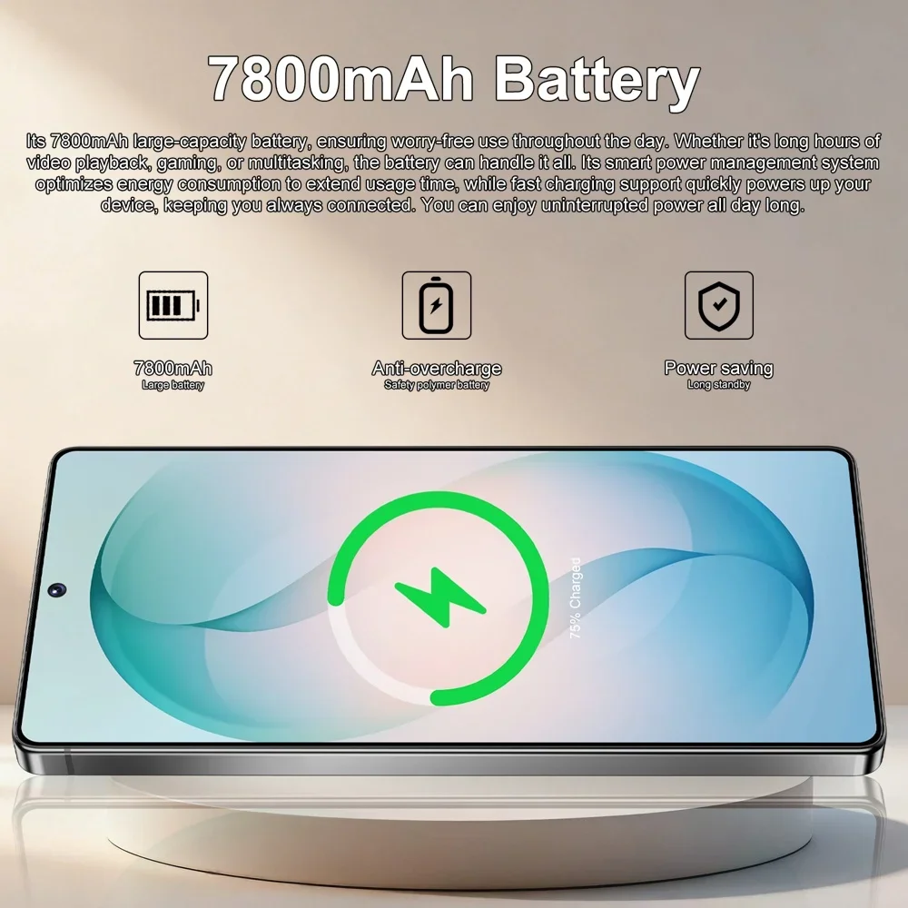 K-Touch Mobile Phones C27 Ultra 5G Dual Card Smartphone 7.3 Inch Android 15 Cell Phone 16+48MP Camera 7800mAh Face Unlocked WIFI GPS Cellphones For Men Women