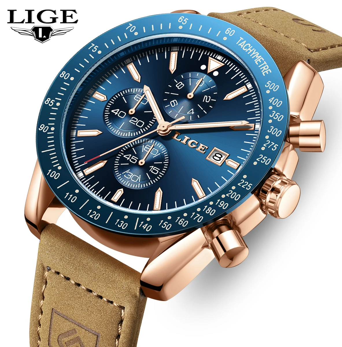 

LIGE 2025 Men's Watch Top Brand Luxury Business Steel quartz wristwatch Waterproof Fashion watches for men Gift reloj hommes+BOX