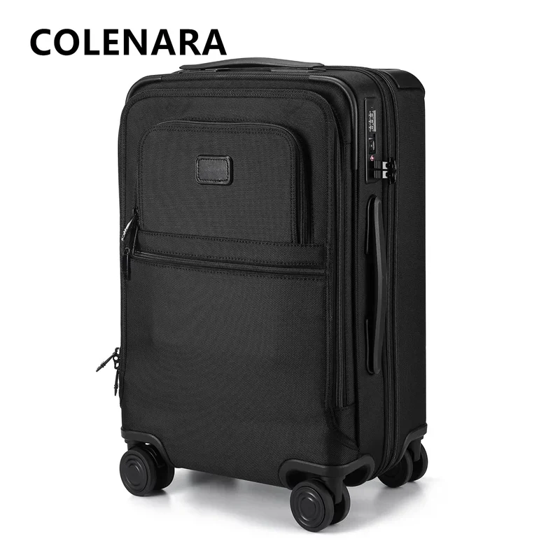 COLENARA Zipper Suitcase Boarding Box Expandable Oxford Cloth Waterproof Trolley Case 20 Inches Universal Wheel Rolling Luggage