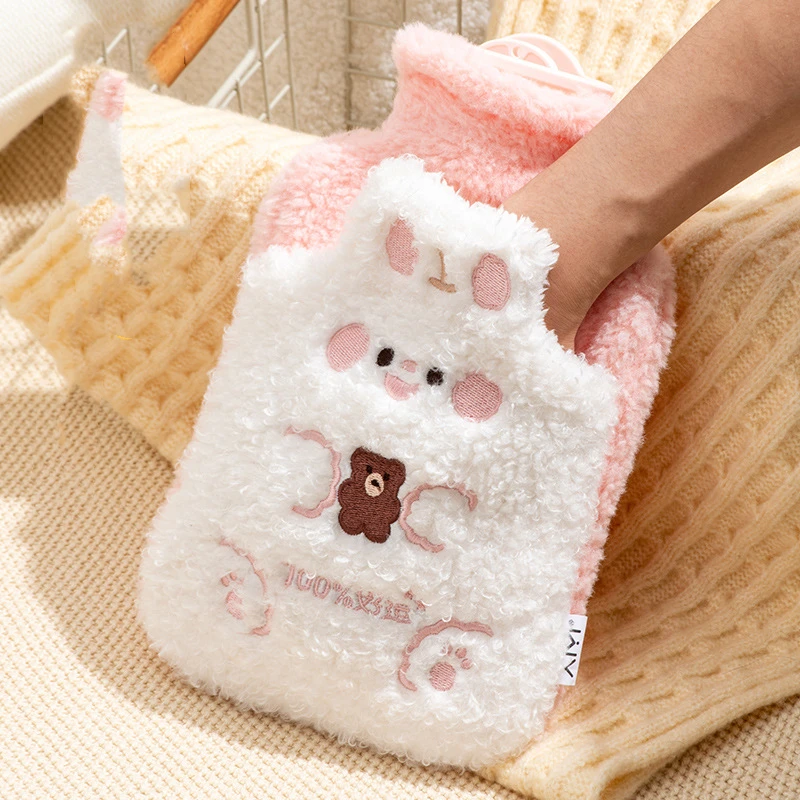 500/1000 مللي لطيف حقيبة زجاجات الماء الساخن الفتيات أفخم الكتف جهاز تدفئة محمول الحرارة حزمة دافئة البطن لحظة حزمة ساخنة الشتاء تسخين المياه