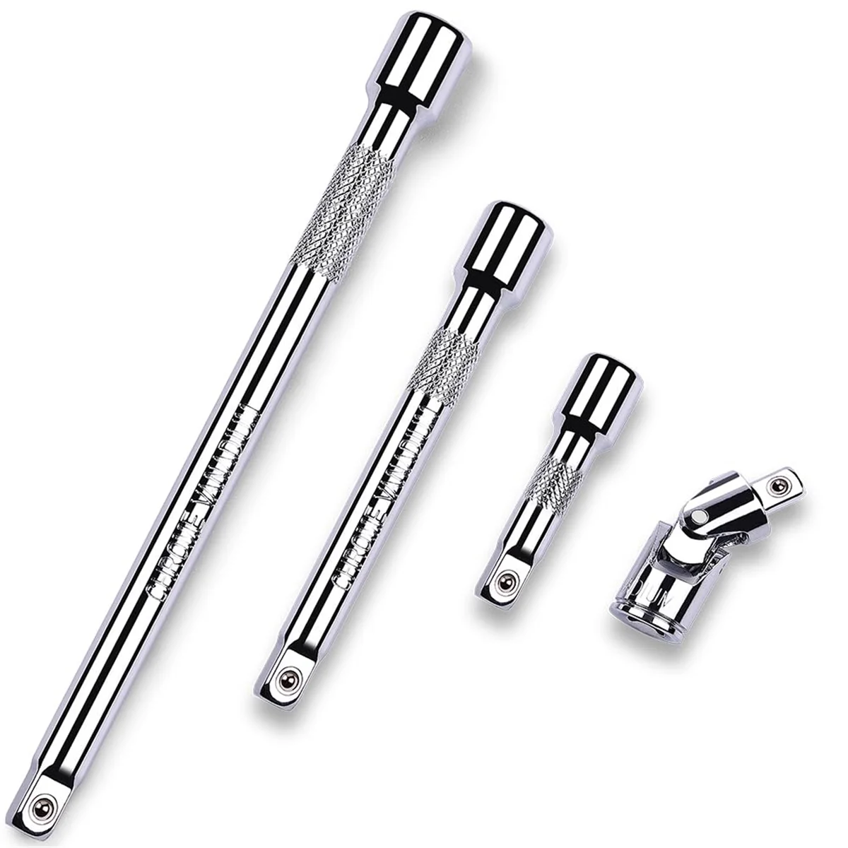 4 Piece 3/8 Inch Drive Extension Bar Set, 3/8 Inch Drive Socket Extension Set Includes 3, 6, and 10 Inch Extensions