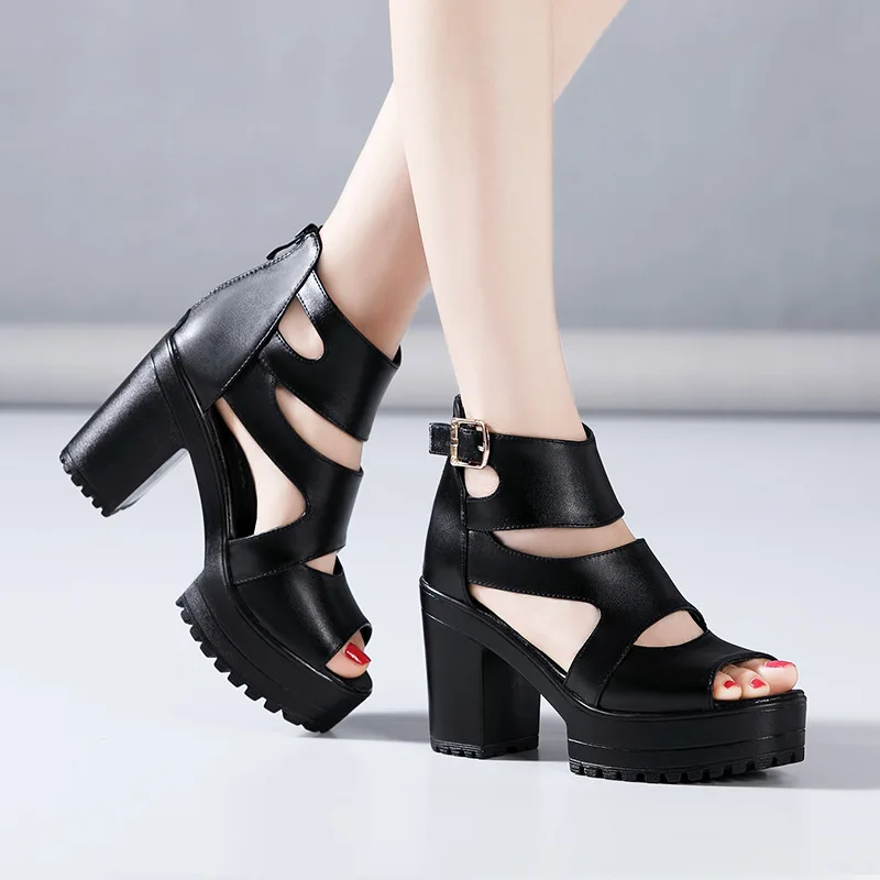 32-43 Fashion Rome Style Platform Sandals Women Party Shoes 2022 Summer Thick Heels Gladiator Sandals Female Peep Toe Sandals