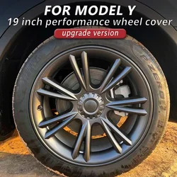 4PCS For Tesla Model Y Hubcap 19-inch Gemini Wheel Covers Accessories Compatible Car Replacement 2020-2024 Wheel Parts Wheel Cap