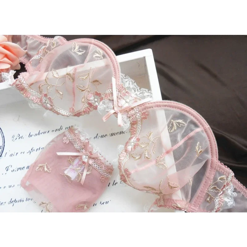 BANERDANNI หรูหราชุดชั้นใน Bra บาง Underwire ไขมันมม.หน้าอกขนาดใหญ่ Ultra Thin Anti-sag ฤดูร้อนแสดงขนาดเล็กโปร่งใสหญิง