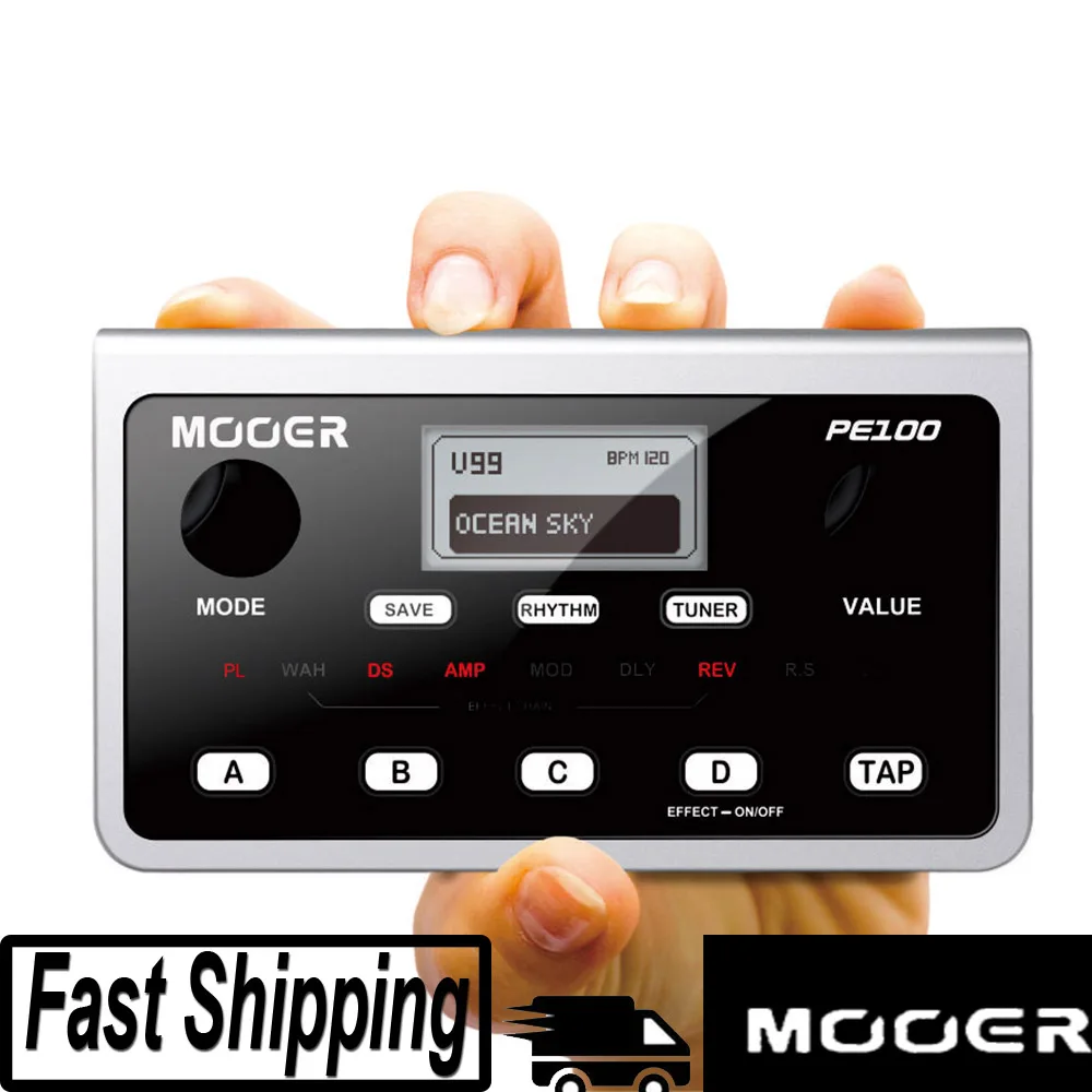 

MOOER PE100 Multi-effects Processors Guitar Effect Pedal 39 Types Effects Guitar Pedal 40 Drum Patterns 10 Metronomes Tap Tempo