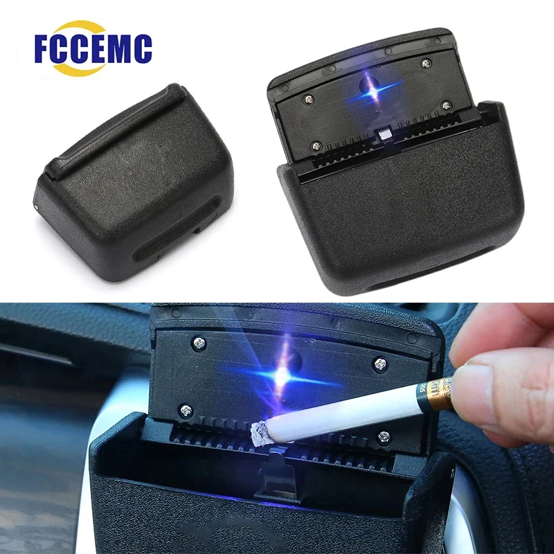 Car Ashtray With Led Lights Universal Auto Cigarette Smokeless Multi-function Car Supplies Portable AshTray With Cover Creative