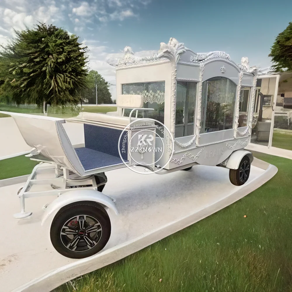 2024 Latest Customized Horse Carriage For Funeral  Luxury Funeral Carriage English Style Electric Horse Hearse Trailer