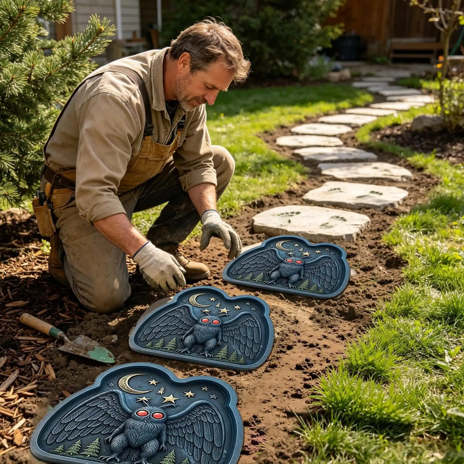 Silicone Stepping Stone Mold Reusable Outdoor Path Paver Mould Yard Paver Cement Mould For Homeowner Gardener Landscaper