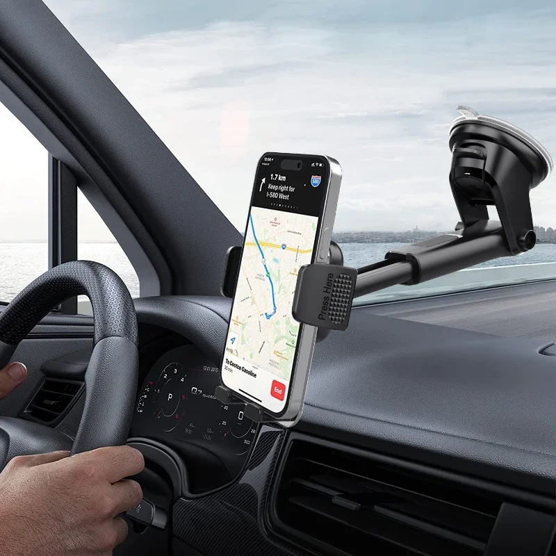 Auto-Handyhalterung für Armaturenbrett und Windschutzscheibe, Auto-Dash-Mobiltelefon-Halterung für iPhone, geeignet für 4,7-7" Smartphones, Auto-Zubehör