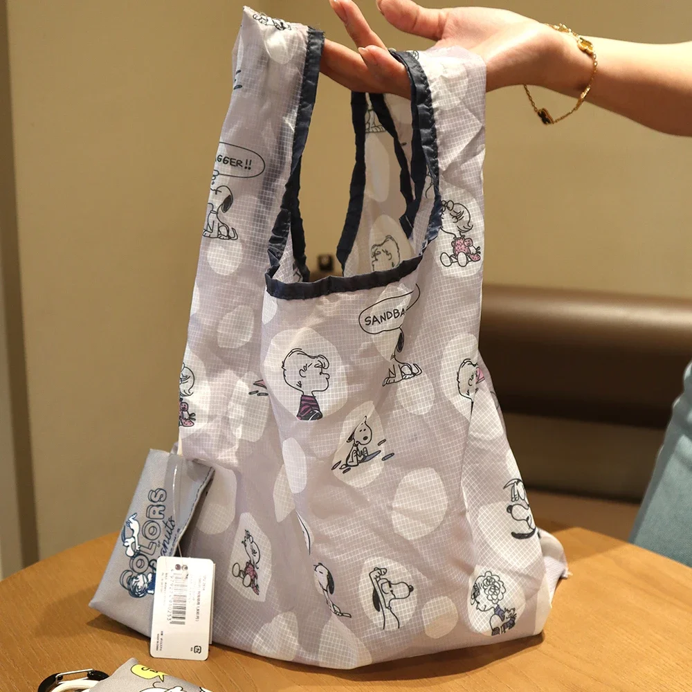 

Japanese Snoopy 2024New Light Models Foldable Environmental Protection Shopping Bag Handbag Shopping Bag Large Capacity Portable