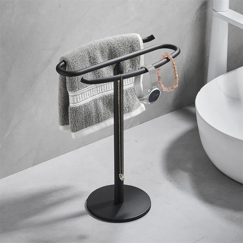 Metal Countertop Hand Towel Holder Double Sided Stand for Bathroom  and Vanity Hand Towels and Small Guest Towels Counter