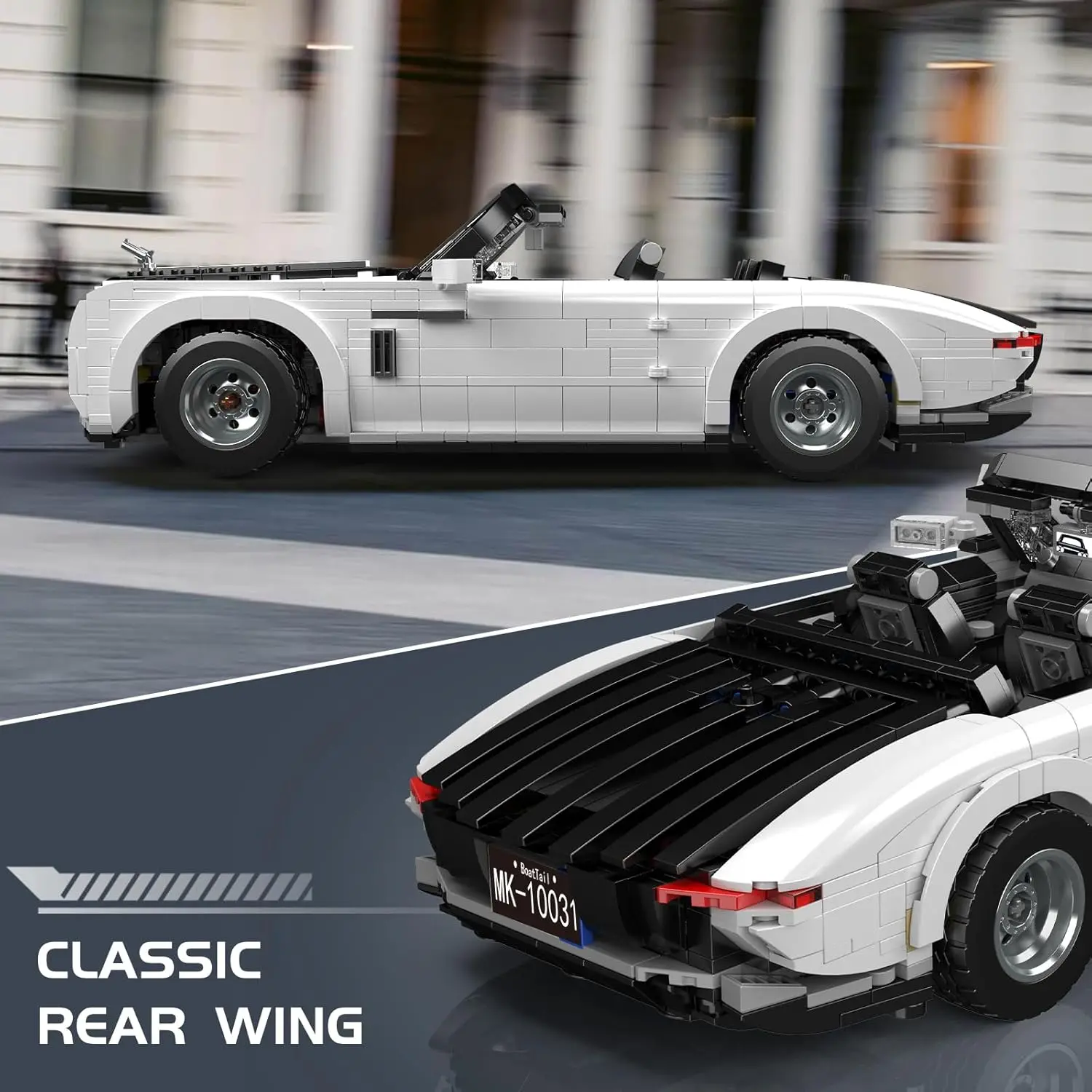 MOULD KING 10031 Creativie Technology Sports Car Cabrio Car Model Building Blocks Kit,Designer Firas Abu-Jaber