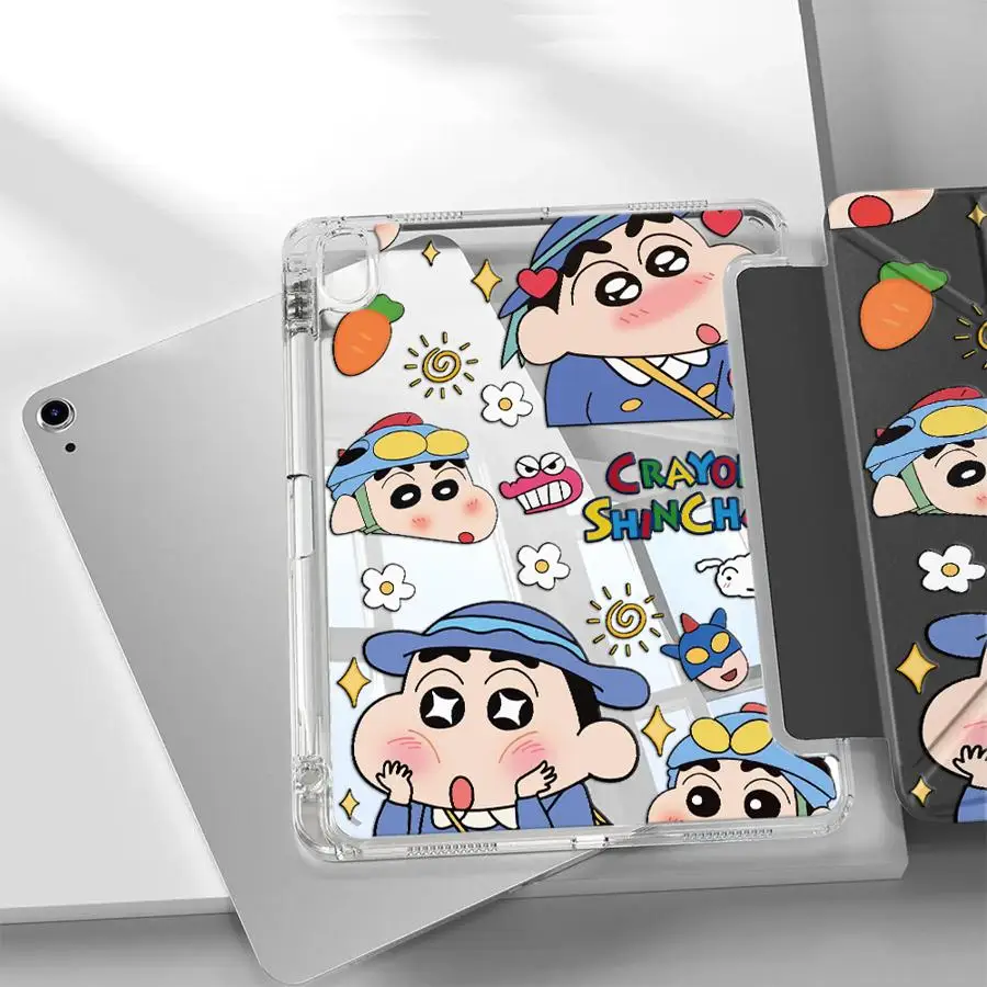 C-CrayonS S-ShinChanS Cute Tablet Case For iPad Pro 2025 Pro 11th 10th 9th 8th 7th 12.9inch Mini 6 7 Air 4 5 M3 M2 1 2 M4 11inch