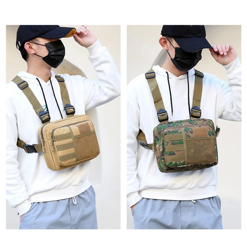 Laser Molle Outdoor Tactical Hunting Vest Military Bag CS Wargame Chest Bag Men Nylon EDC Outdoor Camping Daily Hiking Backpack