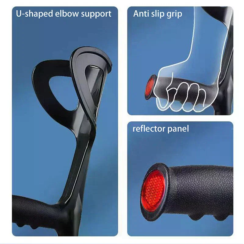 Black Blue Gray Ergonomic Handle Grip Replacement For Cane Accessories Durable Material Easy Installation Outdoor Cane Handle