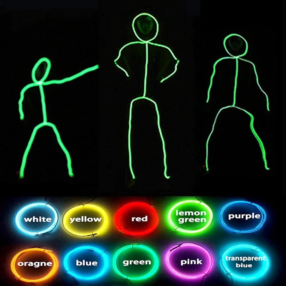 EL Wire Light Matchman Strip Lighting Night Show Club Led Light Show Concert Stage Costumes Luminous matchstick Costumes