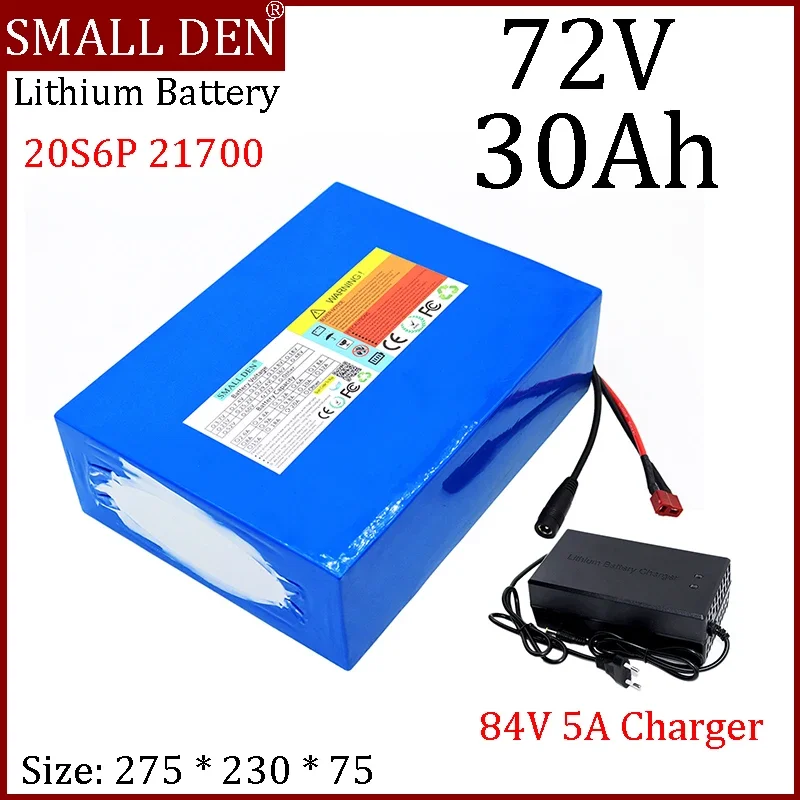 new 72V 30Ah 21700 lithium battery pack 20S6P 30000mAh large capacity 84V 3000W motor battery+5A Charger