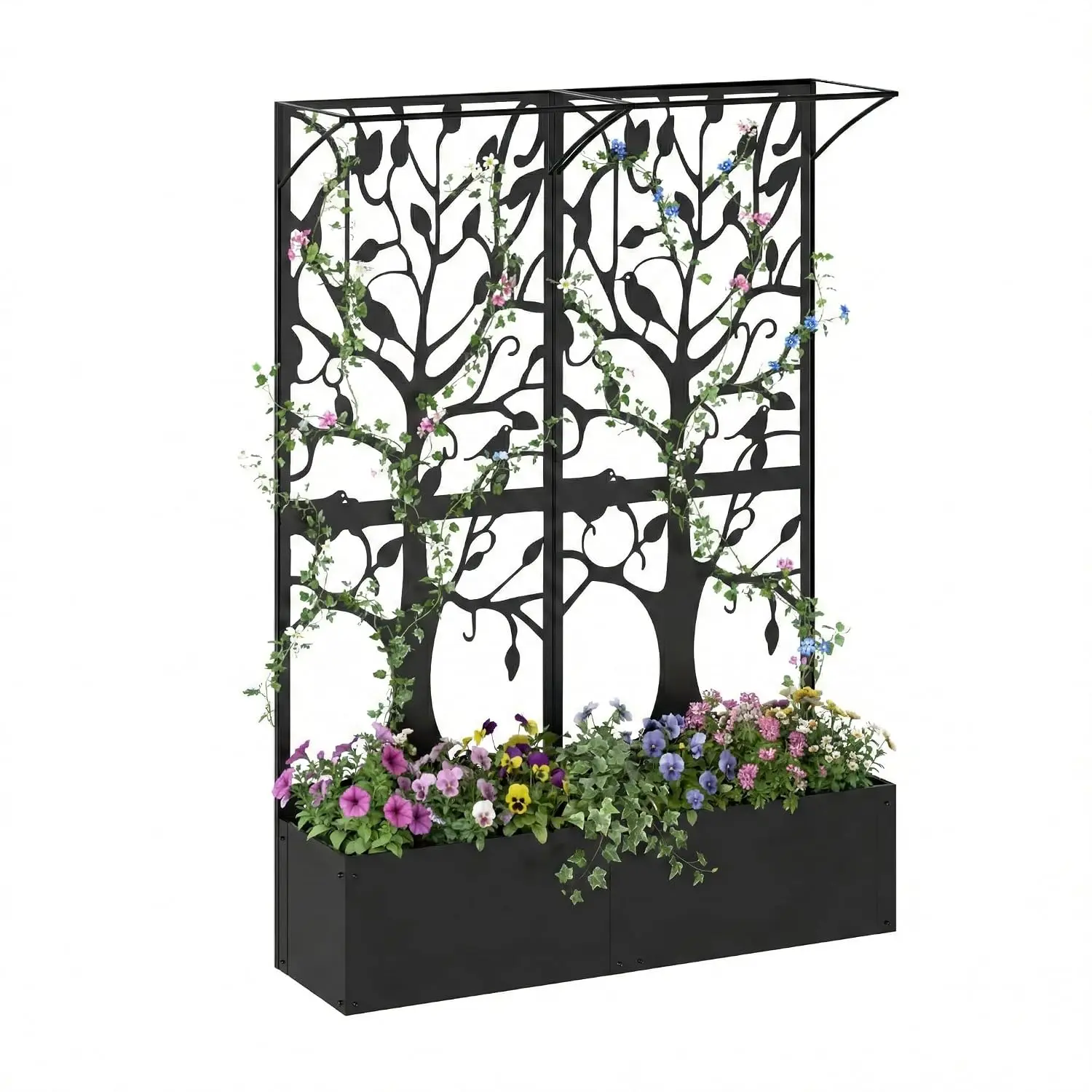 Planter Box with Trellis, Tall Outdoor Privacy Screen, Raised Garden Bed, Customized