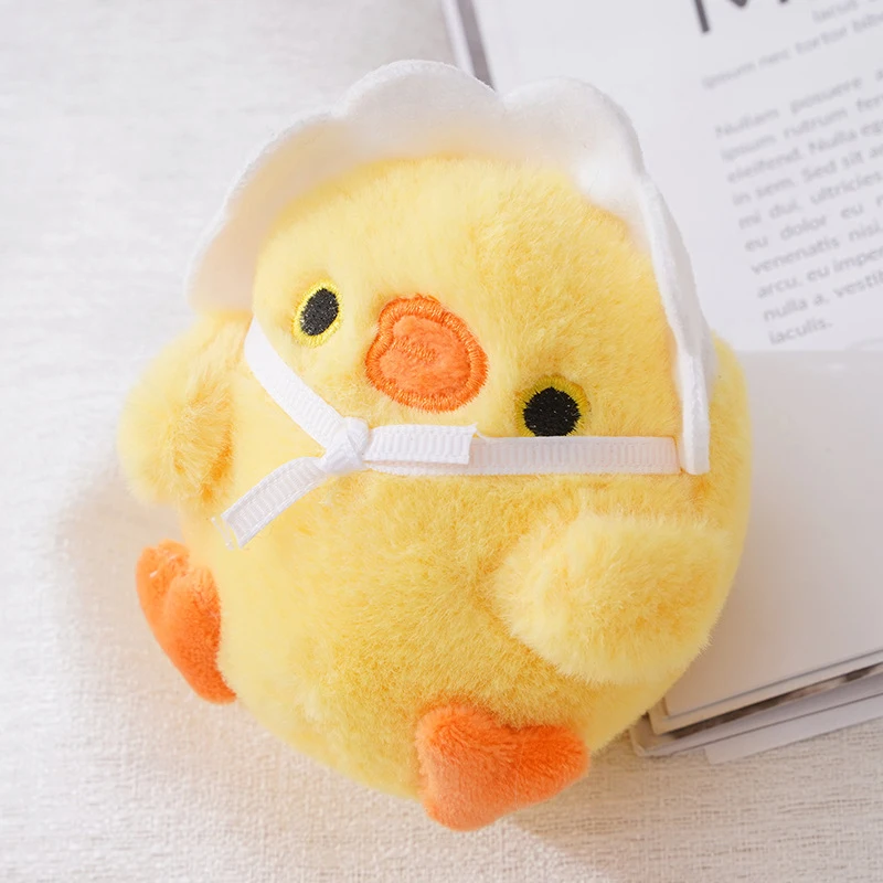 8cm Little Yellow Chicken Plush Toy Keychain Crystal Velvet Plush Doll Mini Bag Key Pendant Couple Key Chain Kids Toys