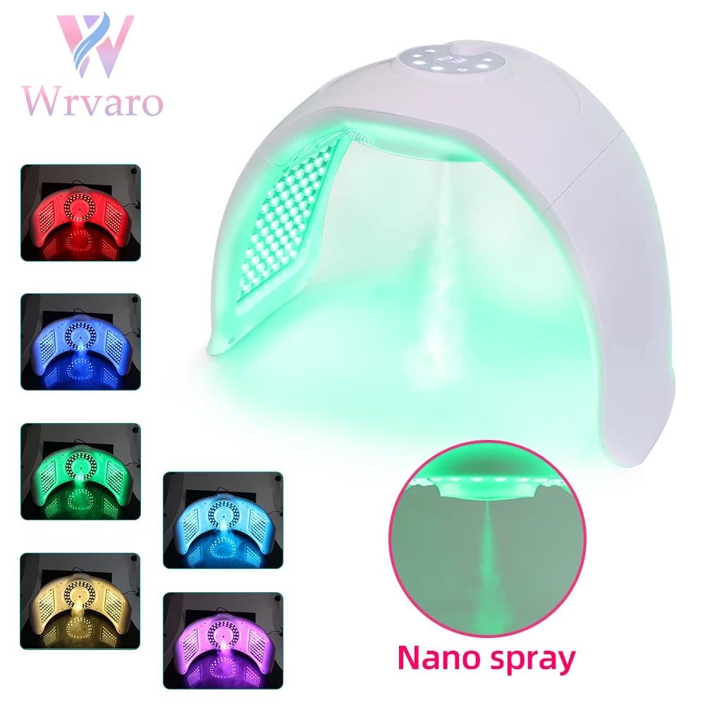 Nano Spray 7 color LED Facial Mask hydrotherapy Anti-Acne Skin Rejuvenation beauty phototherapy machine face  for Salon House