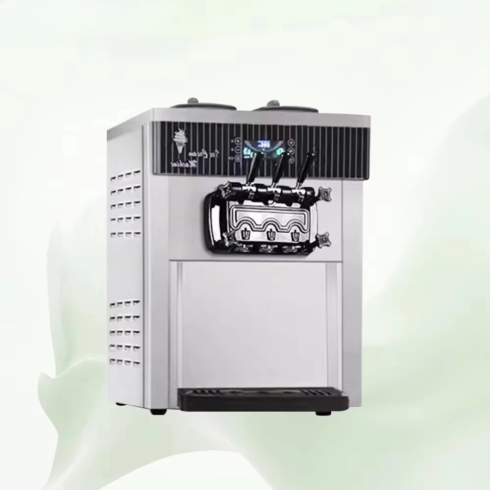 Professional Commercial Automatic Electric Ice Cream Machine Table Top Three Flavors Soft Serve Ice Cream Machine
