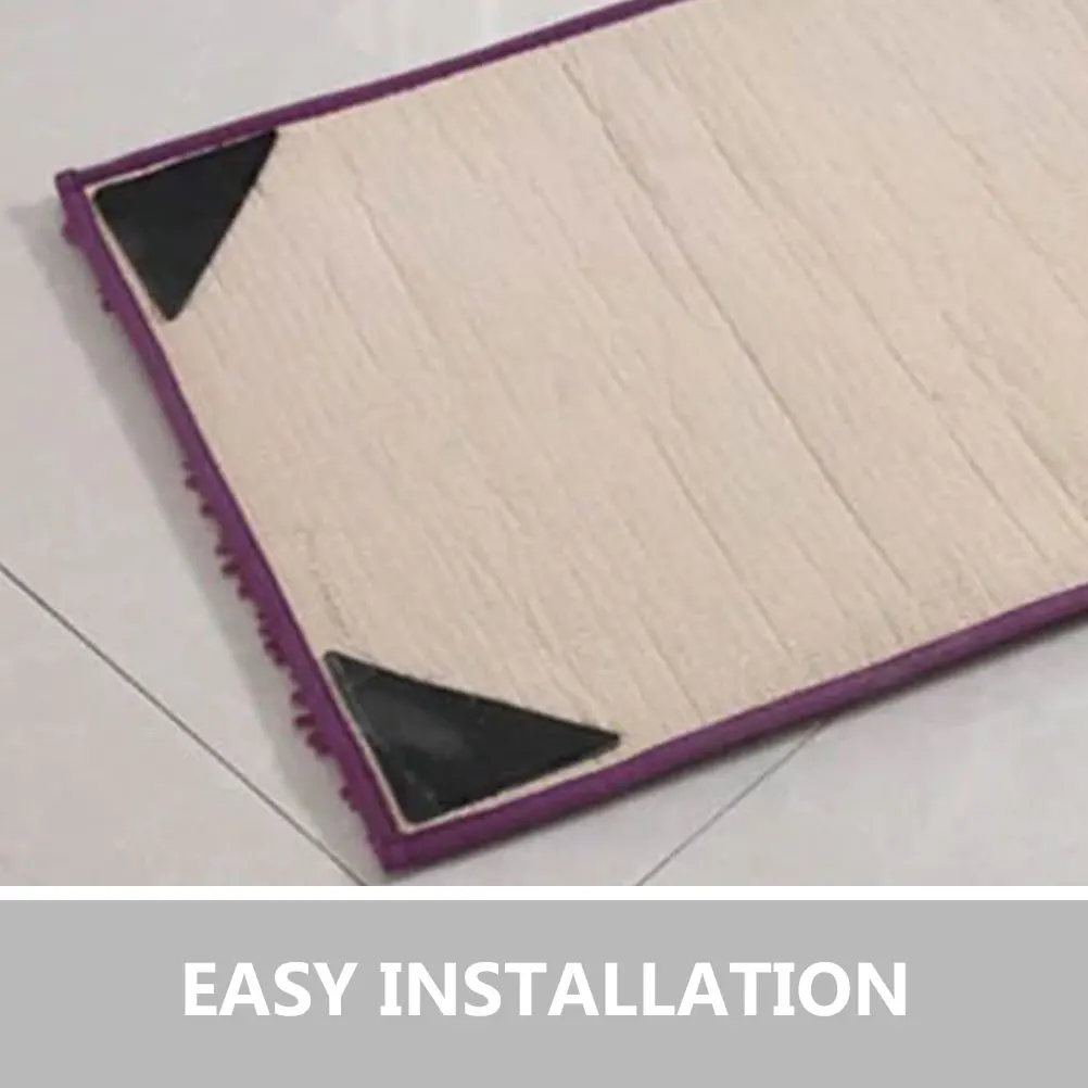 

4pcs Rug Stickers Carpet Fixing Grippers Corner Protectors Non Slip Pads For Hardwood Floors Durable Pu Material Holds Carpet In