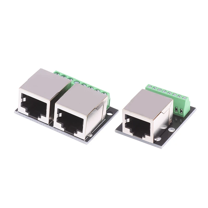 Placa adaptadora hembra simple/doble RJ45, adaptador de red RJ45, convierte el Terminal de 3,5 pasos al adaptador de red 8P, 1 ud.