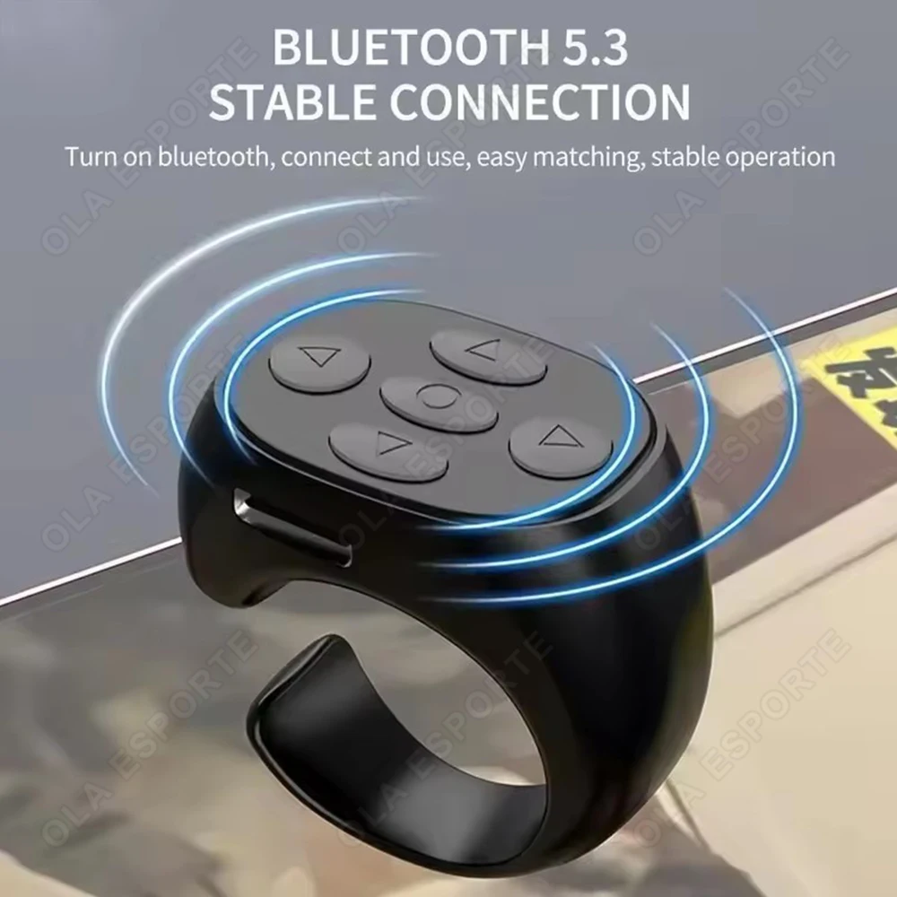 Intelligenter Fingerring mit Fernbedienung, automatischer Seitenwechsler, Browsing-Maus, kabellos, Bluetooth, für mobile Selfie-Mäuse, Selfie-Video