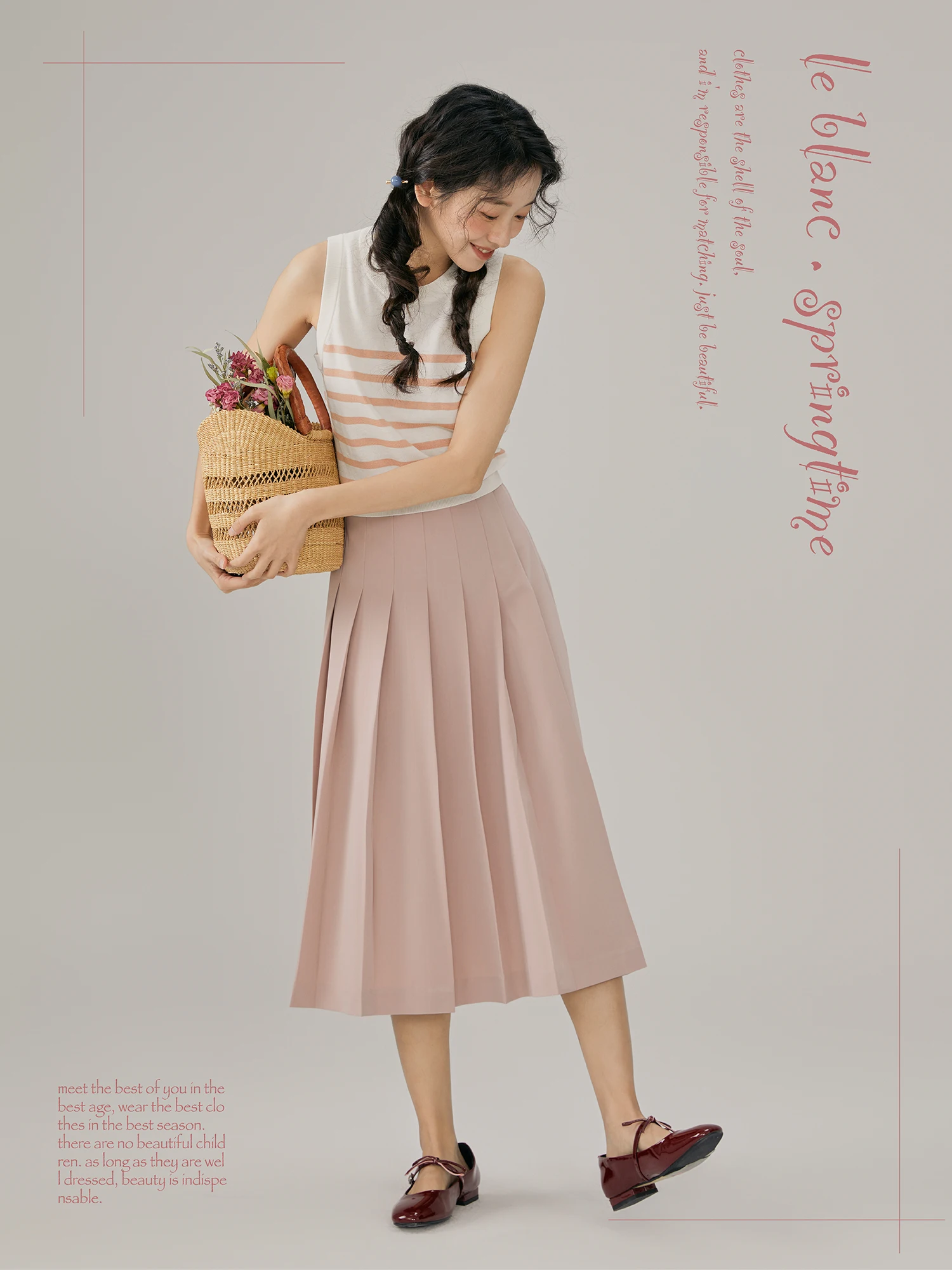 

Юбка миди Leblanc Vintage, универсальная, стройнящая, плиссированная, А-силуэт, длиной до колена, повседневная, из смесового полиэстера