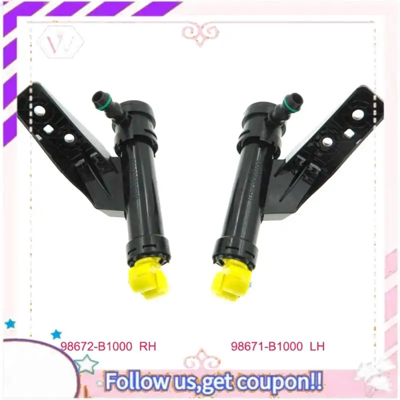 

Portable Front Left & Right Car Headlight Cleaning Washer Spray Nozzle 98671-B1000 98672-B1000 For Hyundai Genesis G80 2015-2017
