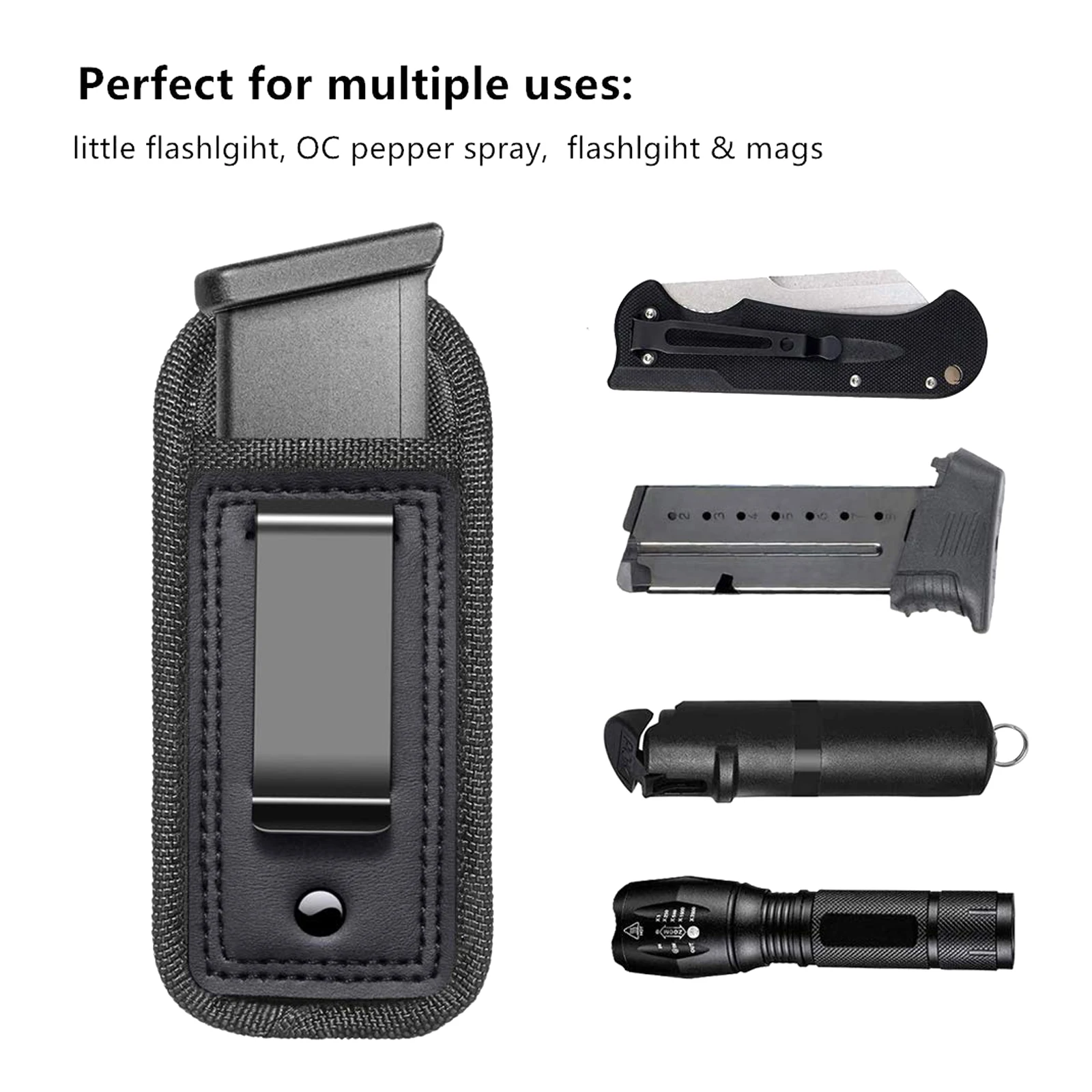 Fondina per riviste da trasporto nascosto 9 mm.40.45 |   All'interno della custodia magnetica con cintura |   Fondina magnetica per Glock 43 17 Sig 1911 S&W M&P