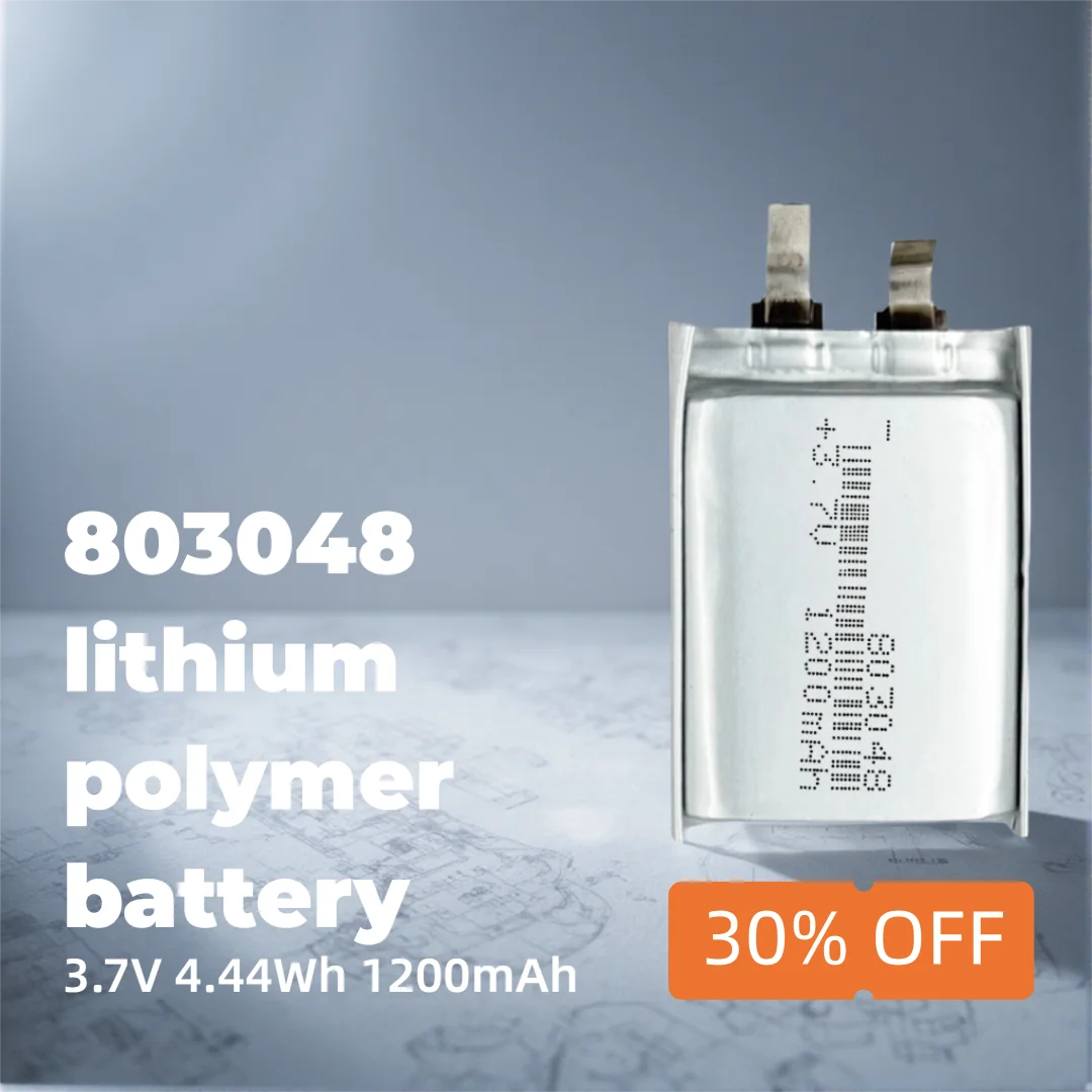 Premium 803048 1200mAh 3.7V Li-ion Battery Compact Rechargeable Cell for Mini Electronics, LED Gadgets, and DIY Tools