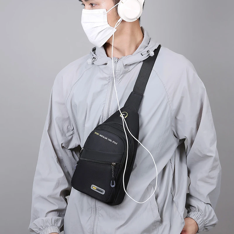 Sac de poitrine pour hommes, sac à bandoulière asymétrique, grande capacité, Sports de plein air, loisirs, mode, petit sac à bandoulière, sac à dos pour hommes