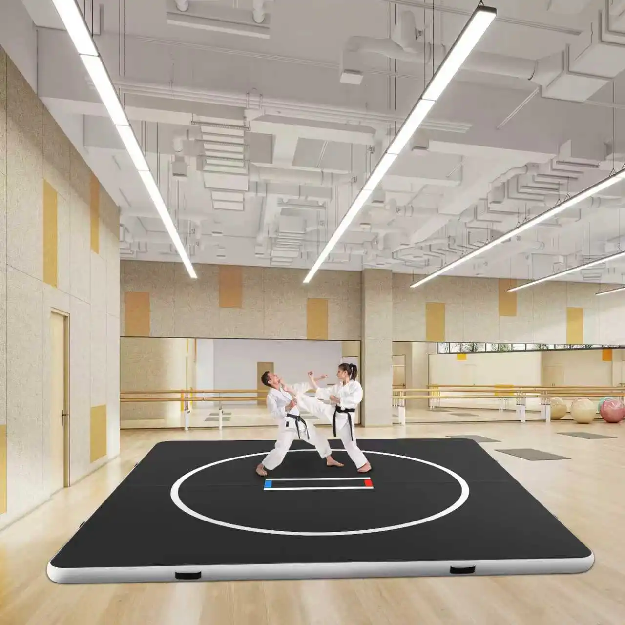 

Custom Size 3x3m Commercial Grade Inflatable Jiu Jitsu Mat, Durable Factory Training Pad for BJJ MMA Martial Arts for Home Gym