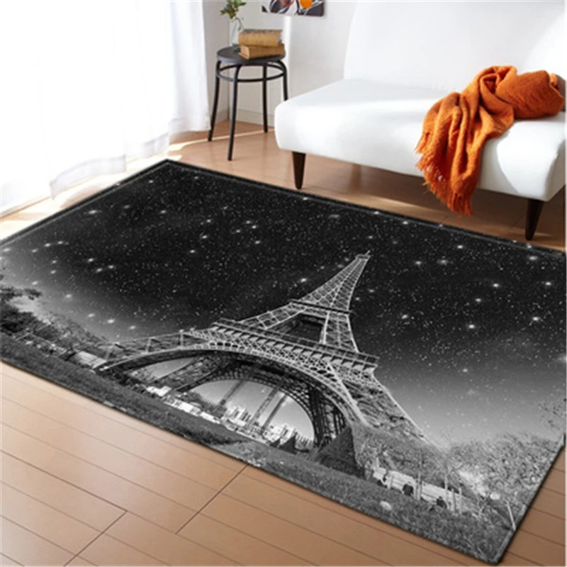 

Paris Tower 3D Carpet for Living Room Flower Bedroom Carpets Flannel Kitchen Rugs Boys Girls Room Rug Kids Play Mat 150x200cm