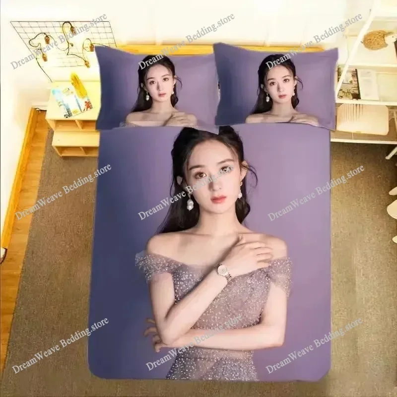 Zhao Liying HD Poster Pillowcase+ Duvet Cover Single Dormitory Student Knit ZLY Lifestyle Photos Double Bedding Set Luxury Gift