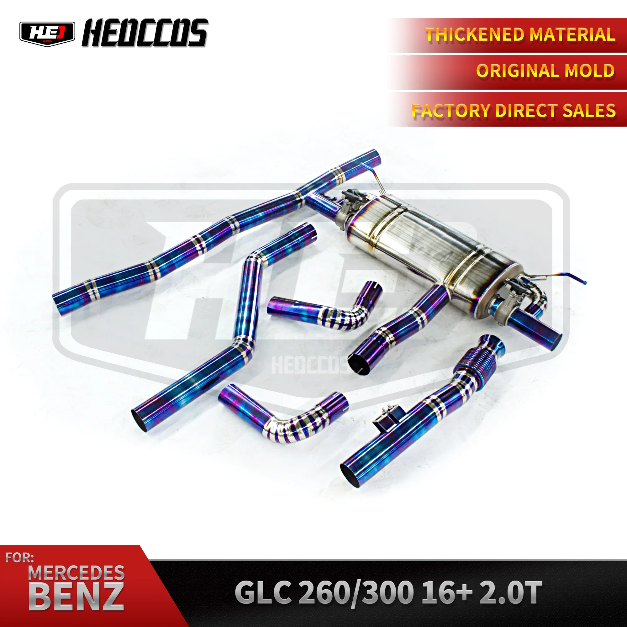 

HEO Titanium Alloy Exhaust Catback For Mercedes-Benz GLC 300/260/200 2.0T 2016+ With Muffler Valves Pipes Exhaust