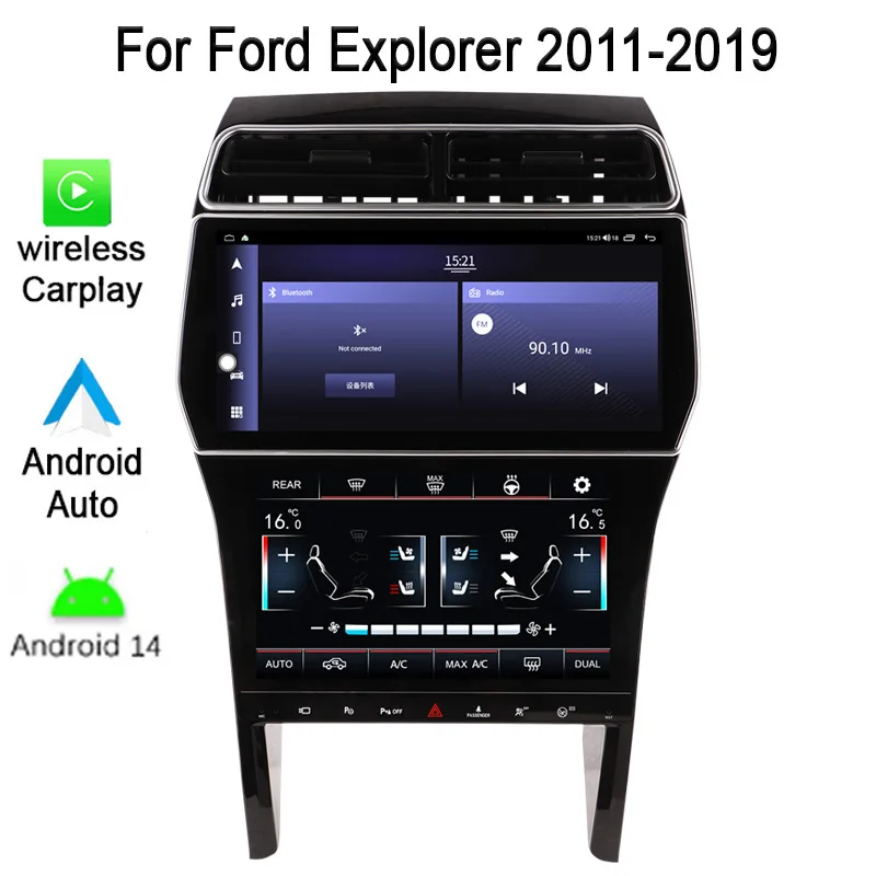

12.3" For Ford Explorer 2011-2019 Car Multimedia Video Player Radio Navigation GPS Android 14 8 + 256G Carplay 4G Screen AC