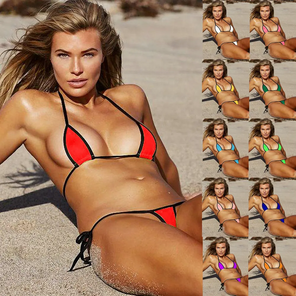 

Sexy Micro Bikinis Set Push Up Swimwear Women Three-Point Swimsuit Female Bathing Suit Brazilian Mini Beachwear