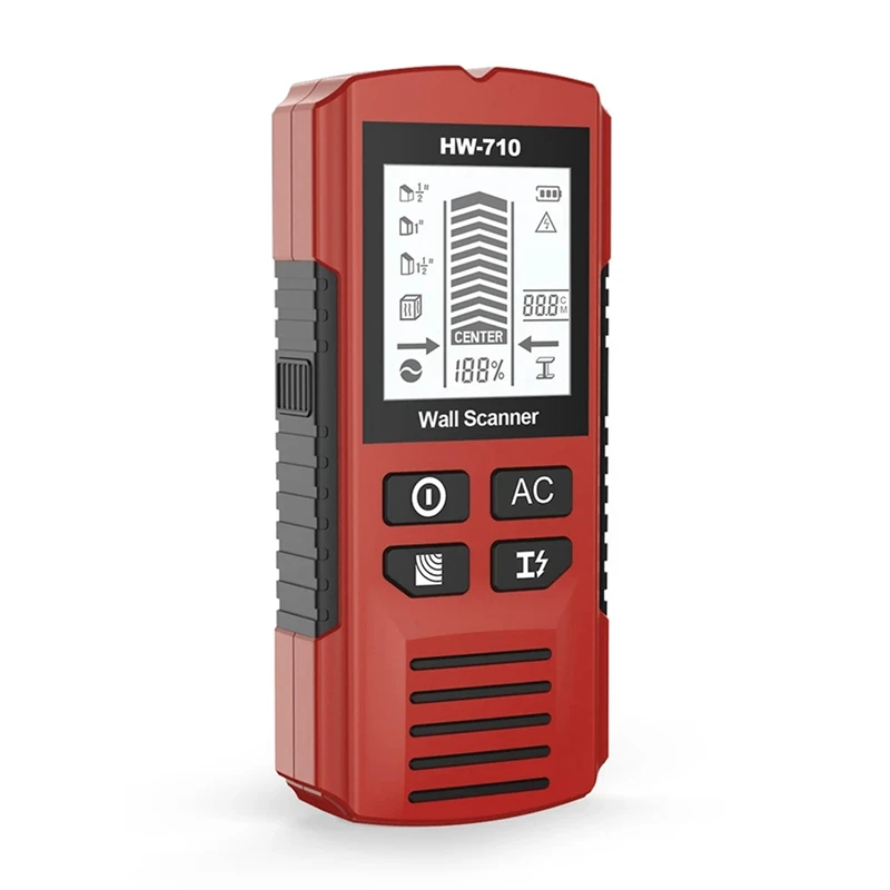 

AA21-Handheld Wall Metal Detector Scanner With Positioning Hole Wooden AC Wires Metal Pipes Rebars Detecting Tool Wire Finder