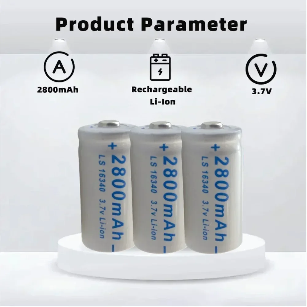 ✨2-20pcs CR123A RCR123 ICR16340 Battery 2800mAh 3.7V Rechargeable Li-ion Battery With L70+16340 Charger For Security Camera✨