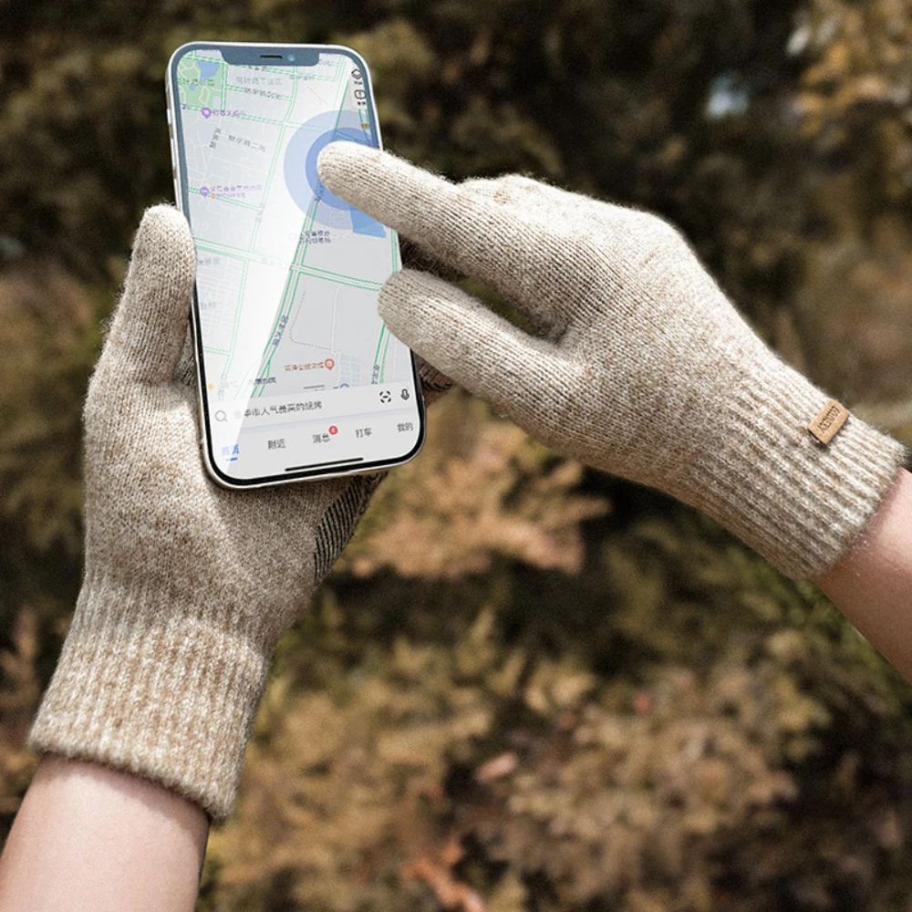 

Velvet Knitted Touch Screen Gloves for Women Men in Autumn Winter Plush Thick Anti Pilling Wool Anti Slip and Windproof