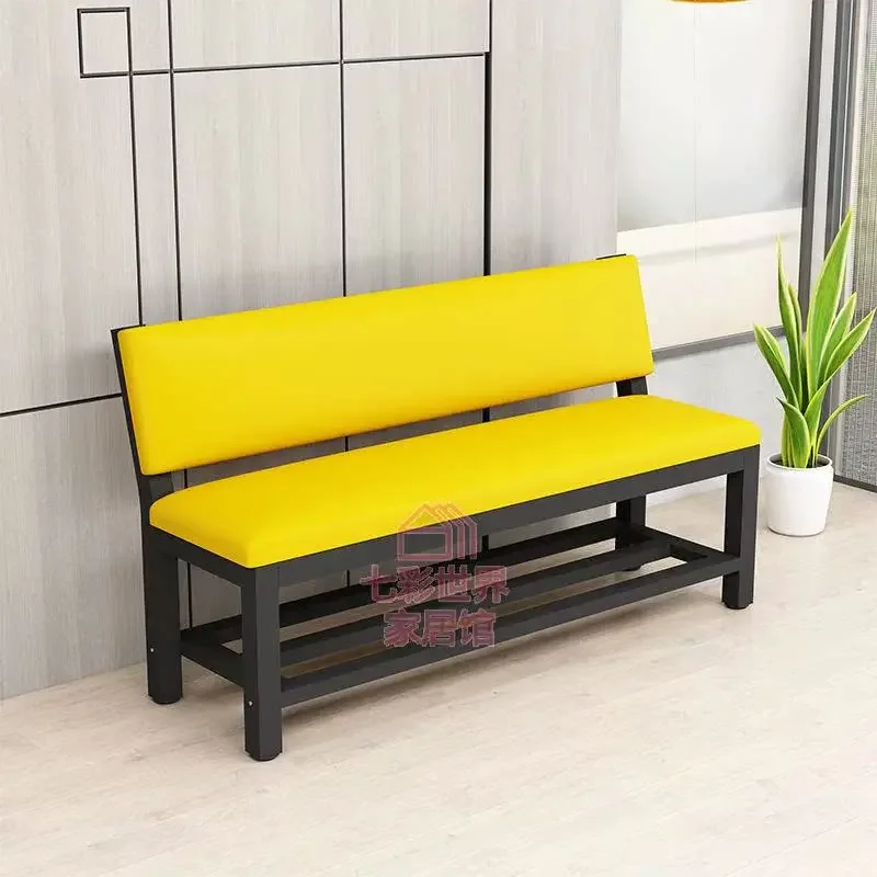 Simple Soft Bag Bench Gym Bench Against The Wall Sitting Area Bench Sofa With Backrest Barber Shop Waiting Chair